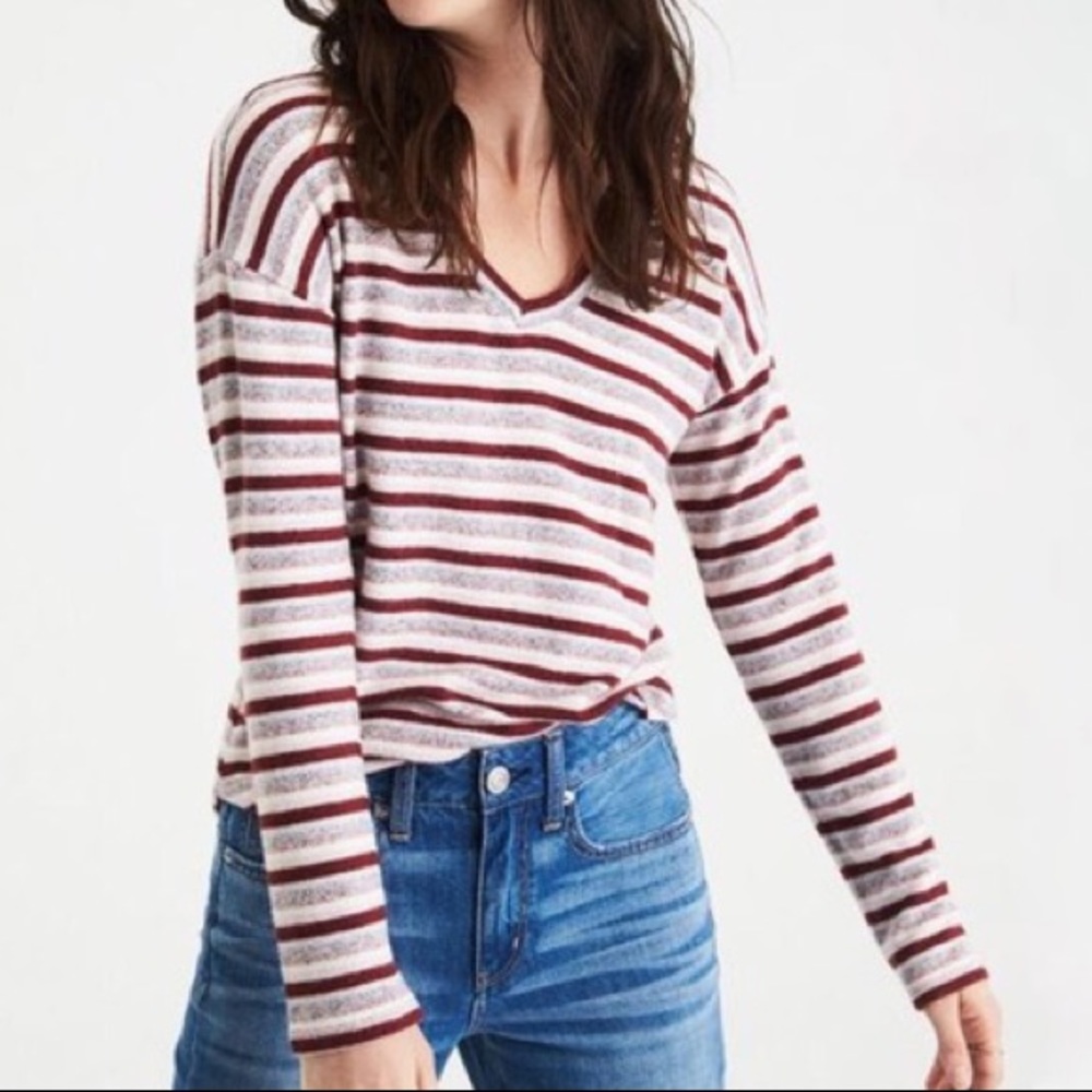 American Eagle Soft & Sexy Striped Long Sleeve Top